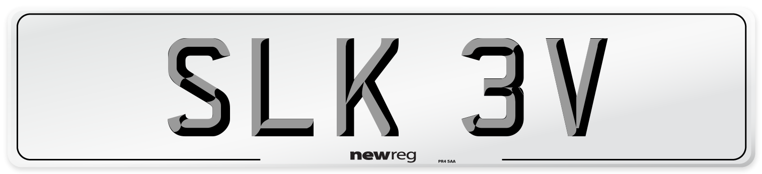 SLK 3V Number Plate from New Reg